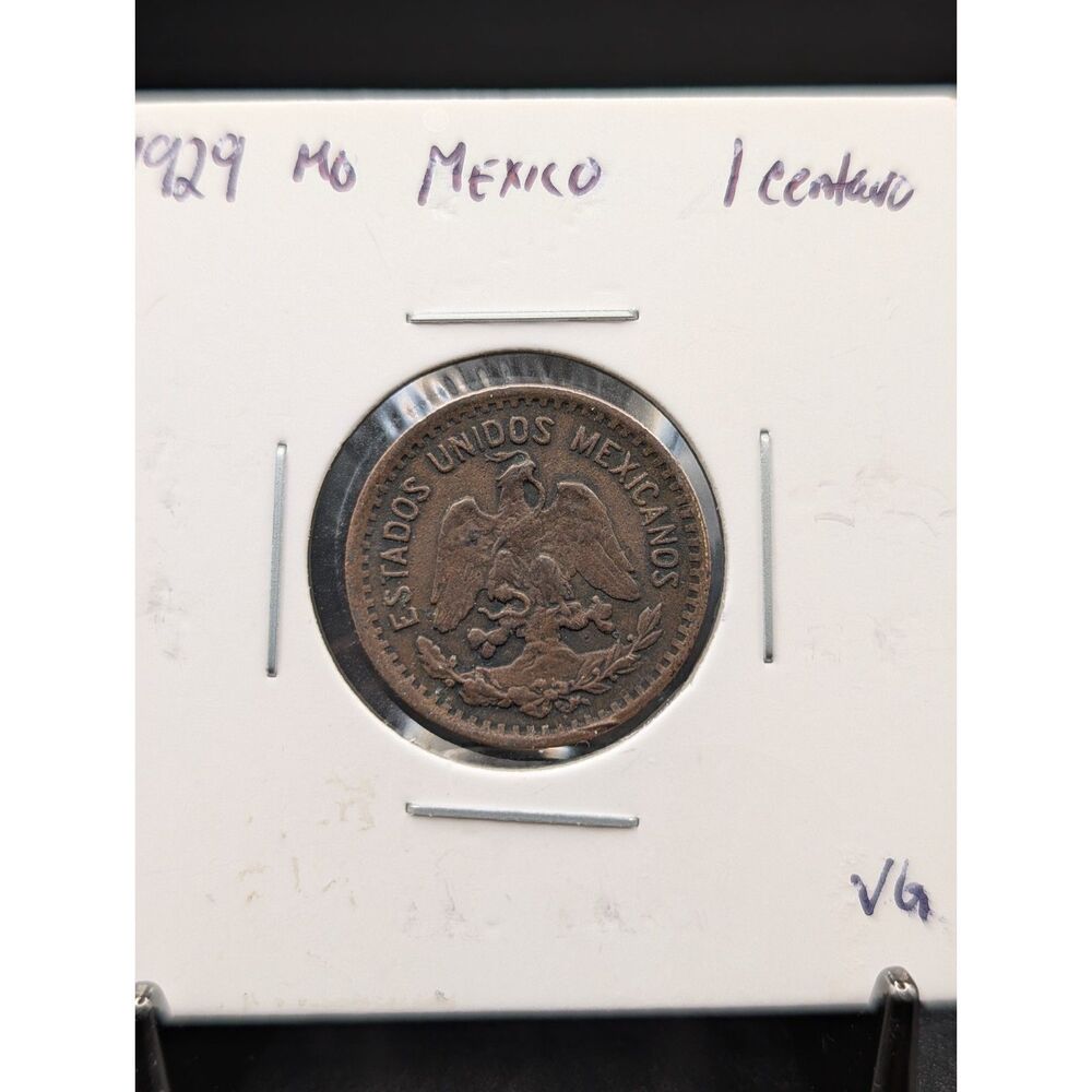 1929 Mexico 1 Centavo Bronze Coin Mo Mintmark Estados Unidos Mexicanos
